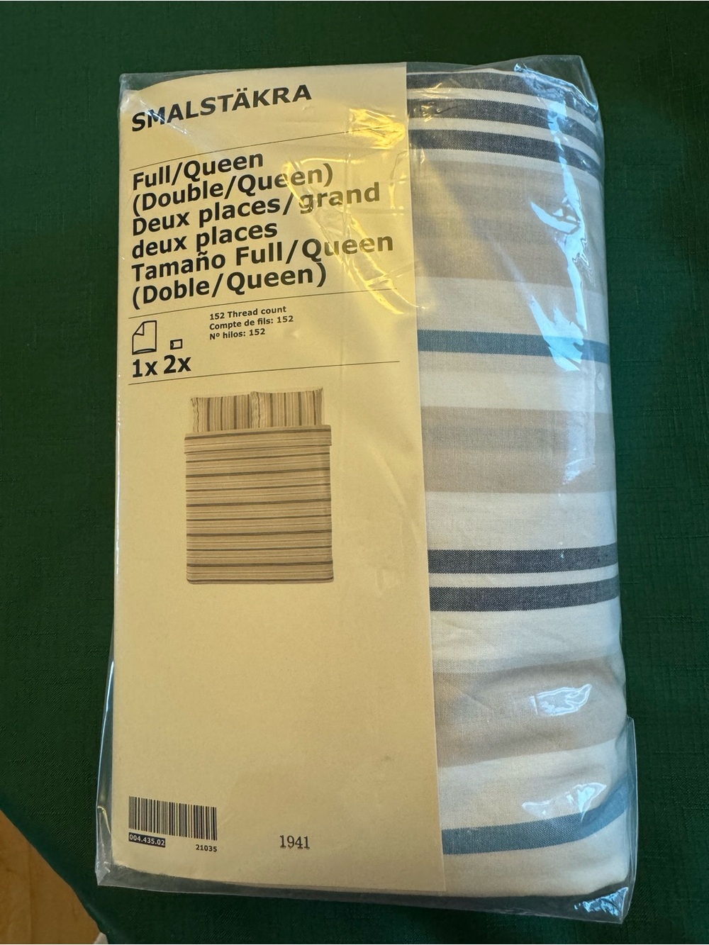 IKEA SMALSTÄKRA White with Blue Striped Full/Queen Duvet Cover
